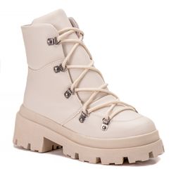 Bota Tratorada Off-White Cadarço Corda Tenehi - TENEHI Calçados