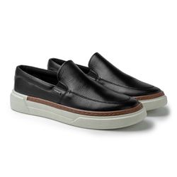 Slip On Iate Masculino Titanium em Couro - Preto -... - TESTAAEI