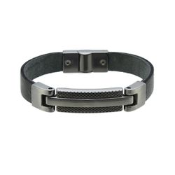 Pulseira Metalizada Laroche de Couro Masculina - P... - TESTAAEI