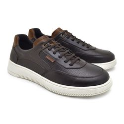 Sapatenis Casual Apolo em Couro Masculino - Café -... - TESTAAEI