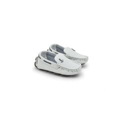 Mocassim Bali Babie de Couro - Branco/Marinho - 03... - TESTAAEI
