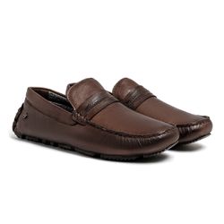 Mocassim Drive Laroche Bali em Couro - Café - 0391... - TESTAAEI