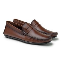 Mocassim Masculino Bolonha Em Couro - Whisky - 022... - TESTAAEI