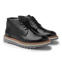 Sapato Casual Bolt Em Couro Legitimo - Preto - 010... - TESTAAEI