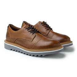 Sapato Casual Bolt Em Couro Legitimo - Whisky - 01... - TESTAAEI