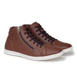 Sapatenis Cano Alto Masculino LRC Cayene - Brown -... - TESTAAEI
