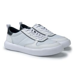 Sapatenis Casual Masculino em Couro Cell - Branco ... - TESTAAEI