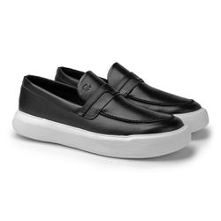 Slip On Loafer Cell em Couro - Preto - 019004-2582 - TESTAAEI