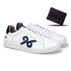 Sapatenis Casual Munique 96 em Couro - Branco + Br... - TESTAAEI