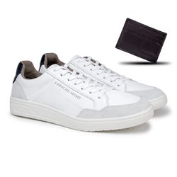 Sapatenis Casual Munique em Couro - Branco + Brind... - TESTAAEI