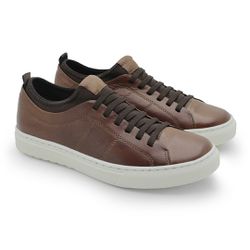 Sapatenis em Couro Casual Masculino Connect - Marr... - TESTAAEI