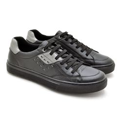 Sapatenis Masculino Connect em Couro - Preto - 073... - TESTAAEI