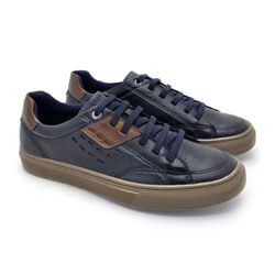 Sapatenis Masculino Connect em Couro - Royal - 073... - TESTAAEI