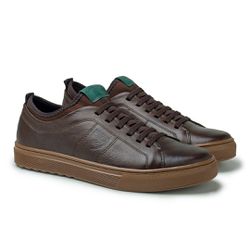 Sapatenis em Couro Casual Masculino Connect - Café... - TESTAAEI