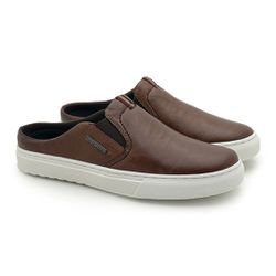 Mule Masculino Connect em Couro - Brown - 07328-18... - TESTAAEI