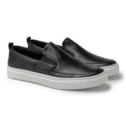 Slip On Masculino Connect em Couro - Preto - 07331... - TESTAAEI