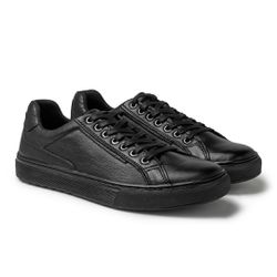 Sapatenis Casual Connect em Couro - Preto - 07339-... - TESTAAEI