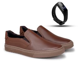 Slip On LRC Connect - Brown + Brinde Relógio Digit... - TESTAAEI