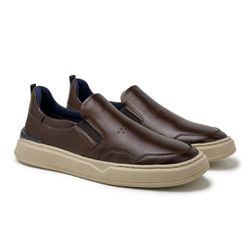 Slip On Yate Masculino Dublin em Couro - Marrom - ... - TESTAAEI