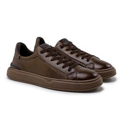 Sapatenis Casual Masculino Dublin em Couro - Choco... - TESTAAEI