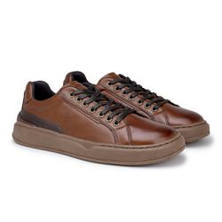 Sapatenis Casual Masculino Dublin em Couro - Marro... - TESTAAEI