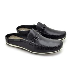 Mule Masculino Dumont em Couro - Preto - 03714-290 - TESTAAEI