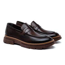 Sapato Loafer Laroche Everest em Couro - Café - 02... - TESTAAEI