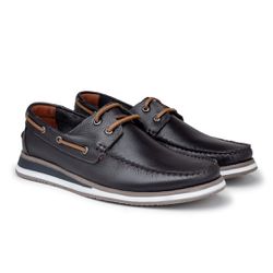 Mocassim Dockside Florença em Couro Floater - Café... - TESTAAEI