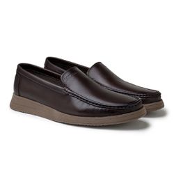 Mocassim Loafer Florença em Couro - Café - 01507-2... - TESTAAEI