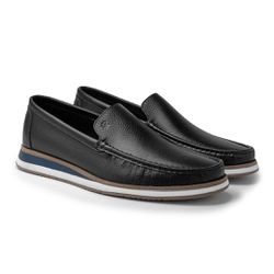 Mocassim Loafer Florença em Couro Floater - Preto ... - TESTAAEI