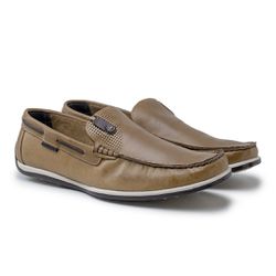 Mocassim Paraty em Couro - Cromo Café E L - 03378-... - TESTAAEI