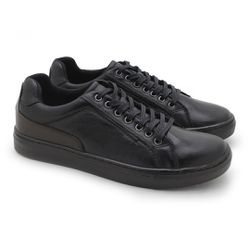 Sapatenis em Couro Casual Masculino Stratus - Pret... - TESTAAEI