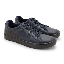 Sapatenis em Couro Casual Masculino Stratus - Mari... - TESTAAEI