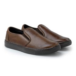 Slip On Yate em Couro Masculino Stratus Marrom - 0... - TESTAAEI