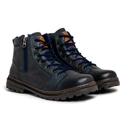 Bota Vacanza em Couro - Azul Cinza E L - 05511-366 - TESTAAEI