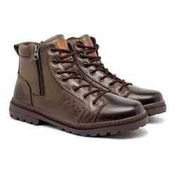 Bota Coturno Laroche Vacanza em Couro - Oliva E L ... - TESTAAEI
