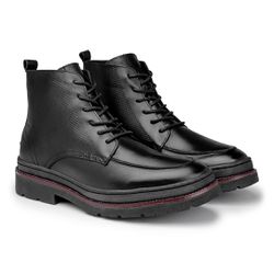 Bota Masculina Londres em Couro Legitimo - Preto -... - TESTAAEI