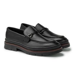 Mocassim Loafer Masculino Londres em Couro - Preto... - TESTAAEI