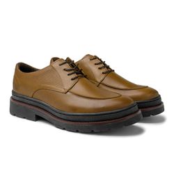 Sapato Casual Masculino Londres em Couro - Whisky ... - TESTAAEI