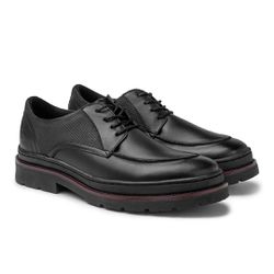 Sapato Casual Masculino Londres em Couro - Preto -... - TESTAAEI