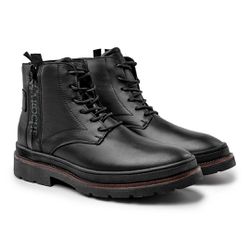 Bota Masculina Londres em Couro Legitimo - Preto -... - TESTAAEI