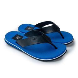 Chinelo Masculino Malibu em Couro - Azul / Preto -... - TESTAAEI