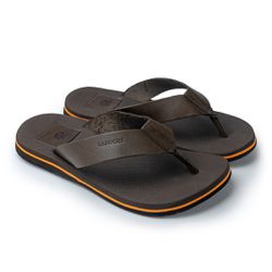 Chinelo Masculino Malibu em Couro - Café - 04902-2... - TESTAAEI