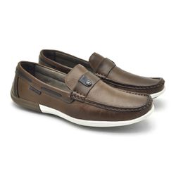Mocassim Masculino Niteroi em Couro - Chocolate - ... - TESTAAEI