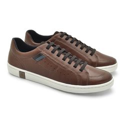 Sapatenis Casual em Couro Masculino North - Brown ... - TESTAAEI