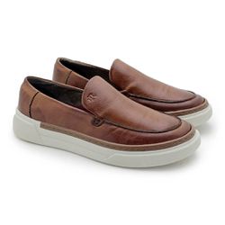 Slip On Iate Masculino Titanium em Couro - Brown -... - TESTAAEI