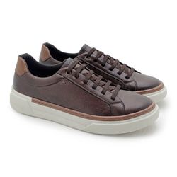 Sapatenis Casual Masculino Titanium em Couro - Caf... - TESTAAEI