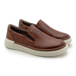Slip On Iate Masculino Titanium em Couro - Brown -... - TESTAAEI
