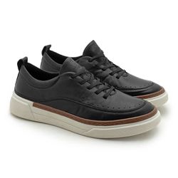 Sapatenis Casual Masculino Titanium em Couro - Pre... - TESTAAEI