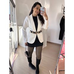 Blazer Básico Alfaiataria Romana- Branco - THAIS VENTURA